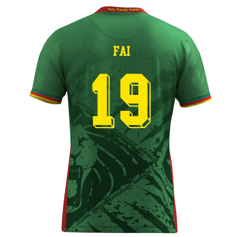 Danxen Kvinnor Kamerun Collins Fai #19 Grön Gul Röd Hemmatröja Matchtröjor 26-28 Tröjor T-Tröja