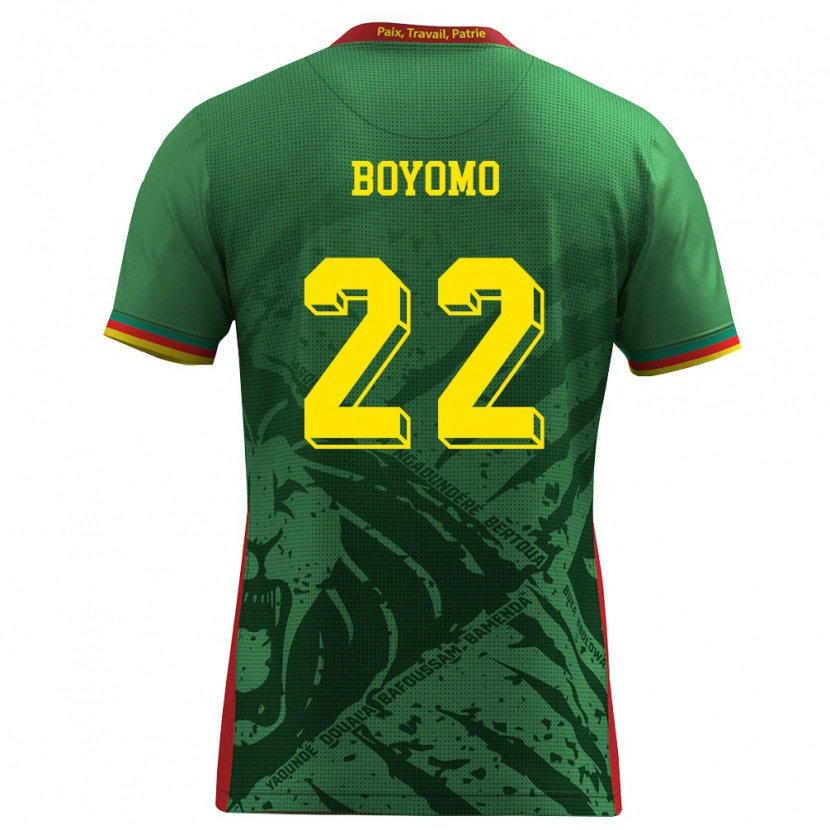 Danxen Kvinnor Kamerun Enzo Boyomo #22 Grön Gul Röd Hemmatröja Matchtröjor 26-28 Tröjor T-Tröja
