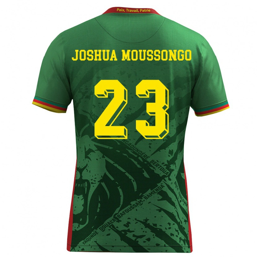 Danxen Kvinnor Kamerun Fonda Joshua Moussongo #23 Grön Gul Röd Hemmatröja Matchtröjor 26-28 Tröjor T-Tröja