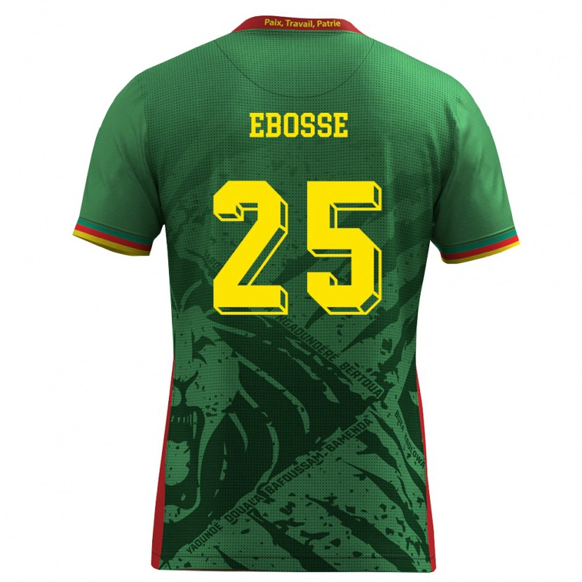Danxen Kvinnor Kamerun Enzo Ebosse #25 Grön Gul Röd Hemmatröja Matchtröjor 26-28 Tröjor T-Tröja