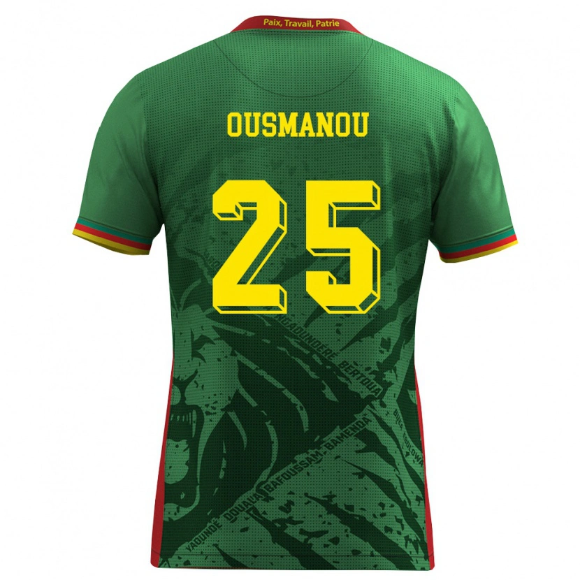 Danxen Kvinnor Kamerun Doudou Ousmanou #25 Grön Gul Röd Hemmatröja Matchtröjor 26-28 Tröjor T-Tröja