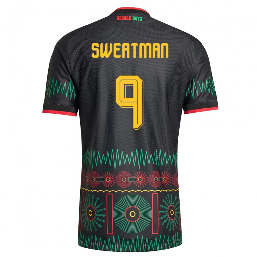 Danxen Kvinnor Jamaica Marlo Sweatman #9 Svart Röd Gul Bortatröja Matchtröjor 26-28 Tröjor T-Tröja