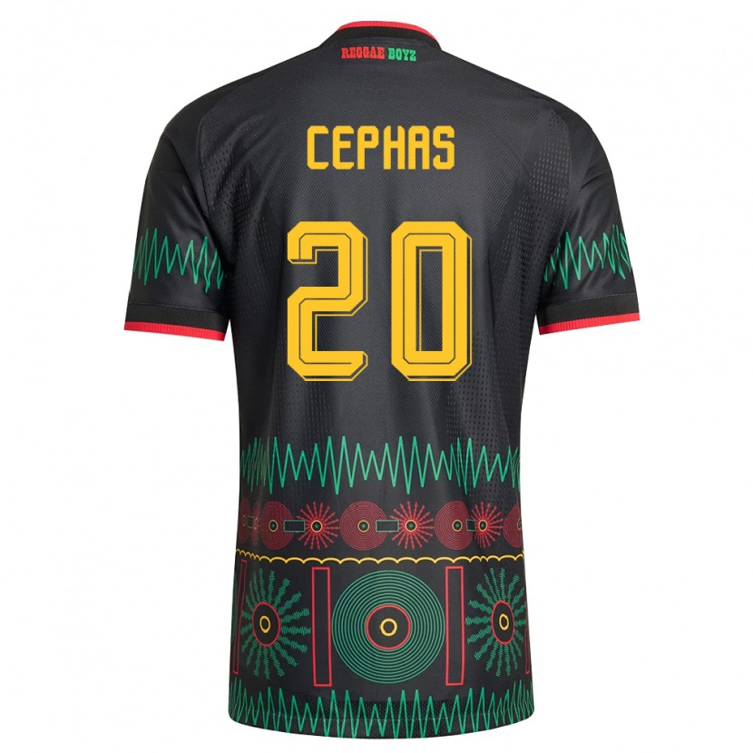 Danxen Kvinnor Jamaica Renaldo Cephas #20 Svart Röd Gul Bortatröja Matchtröjor 26-28 Tröjor T-Tröja