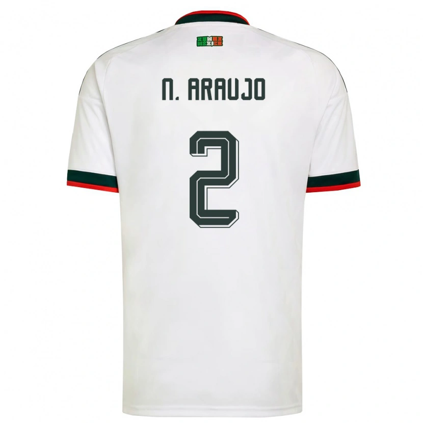 Danxen Kvinnor Mexiko Nestor Araujo #2 Vit Burgund Grön Bortatröja Matchtröjor 26-28 Tröjor T-Tröja
