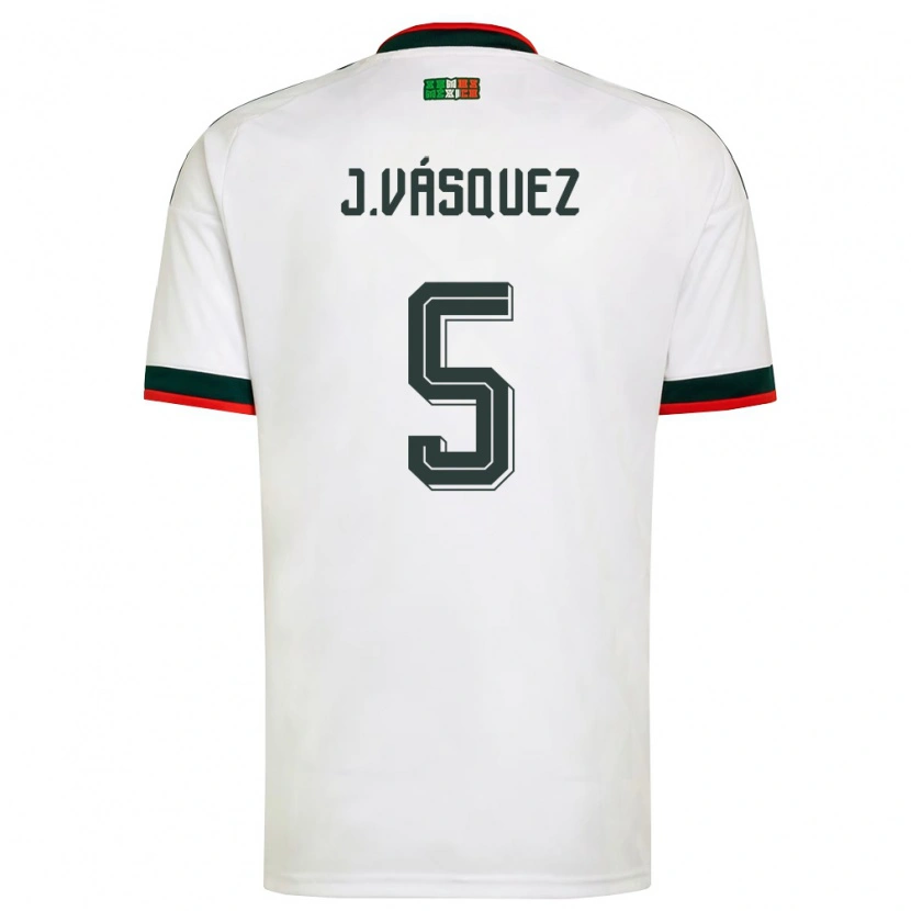 Danxen Kvinnor Mexiko Johan Vásquez #5 Vit Burgund Grön Bortatröja Matchtröjor 26-28 Tröjor T-Tröja