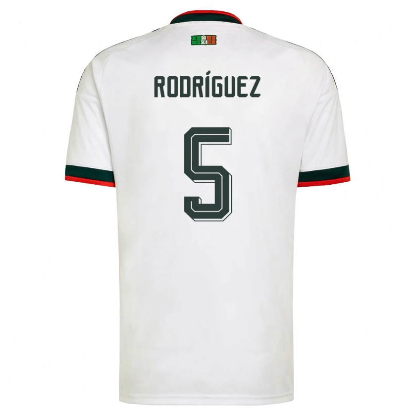 Danxen Kvinnor Mexiko Jorge Rodríguez #5 Vit Burgund Grön Bortatröja Matchtröjor 26-28 Tröjor T-Tröja