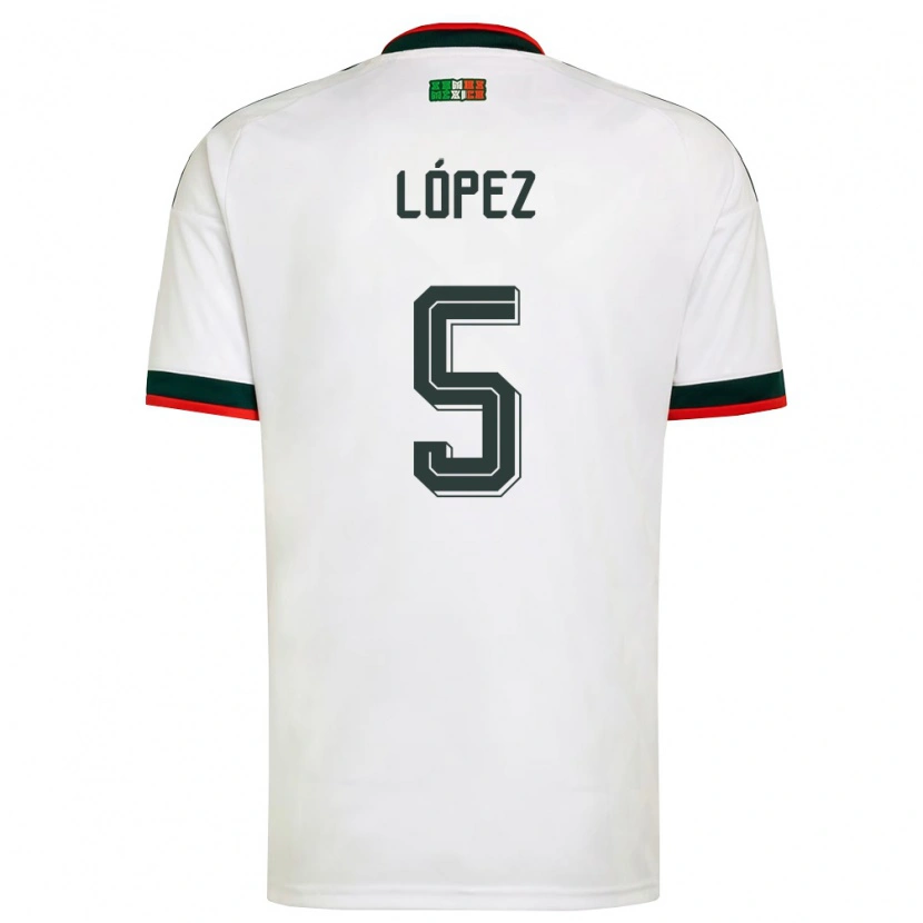 Danxen Kvinnor Mexiko Jimena Lopez #5 Vit Burgund Grön Bortatröja Matchtröjor 26-28 Tröjor T-Tröja