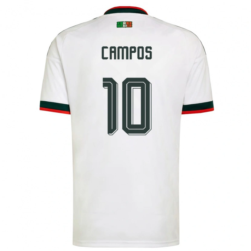 Danxen Kvinnor Mexiko Karel Campos #10 Vit Burgund Grön Bortatröja Matchtröjor 26-28 Tröjor T-Tröja