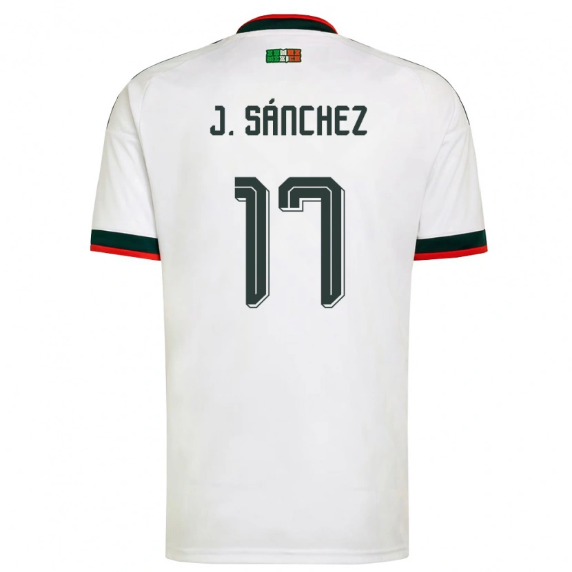 Danxen Kvinnor Mexiko Jorge Sánchez #17 Vit Burgund Grön Bortatröja Matchtröjor 26-28 Tröjor T-Tröja