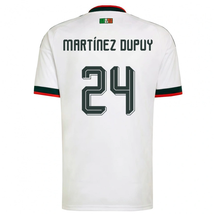 Danxen Kvinnor Mexiko Luca Martínez Dupuy #24 Vit Burgund Grön Bortatröja Matchtröjor 26-28 Tröjor T-Tröja