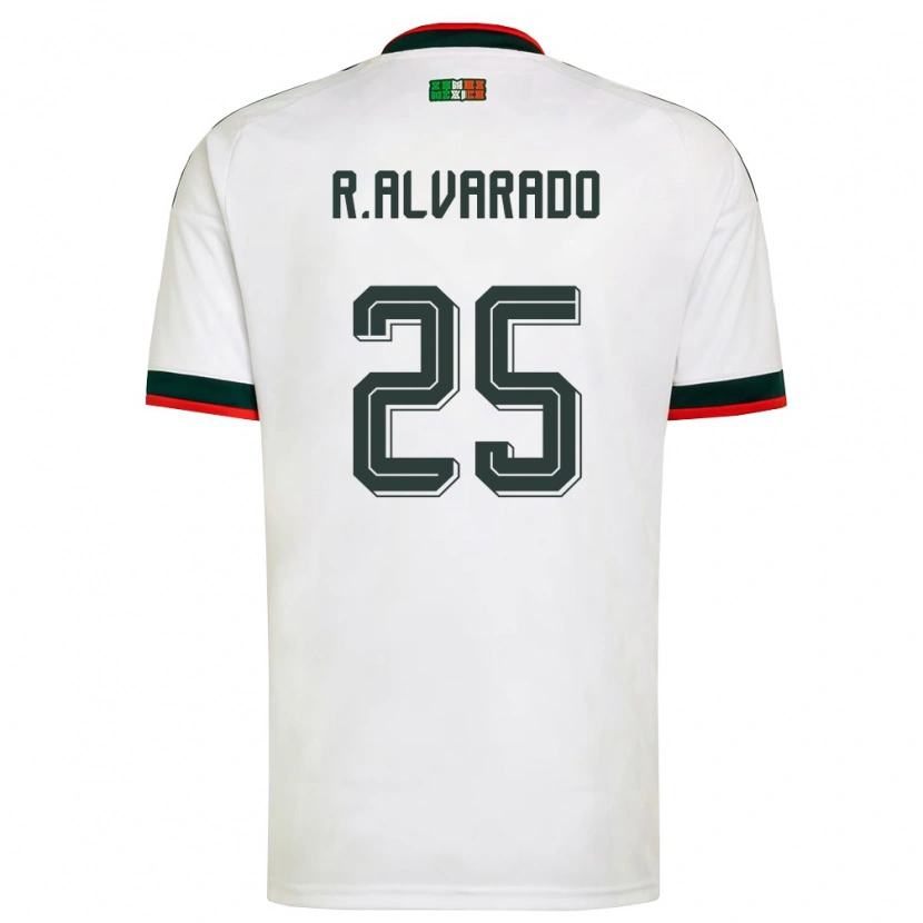 Danxen Kvinnor Mexiko Roberto Alvarado #25 Vit Burgund Grön Bortatröja Matchtröjor 26-28 Tröjor T-Tröja