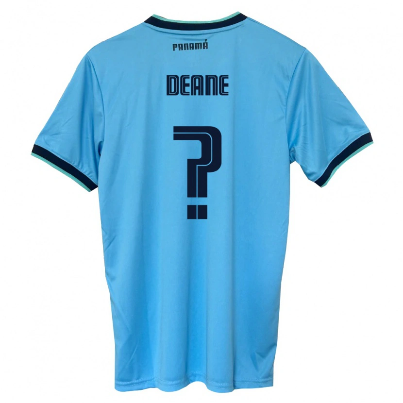 Danxen Kvinnor Panama Sean Deane #0 Himmelblå Svart Bortatröja Matchtröjor 26-28 Tröjor T-Tröja
