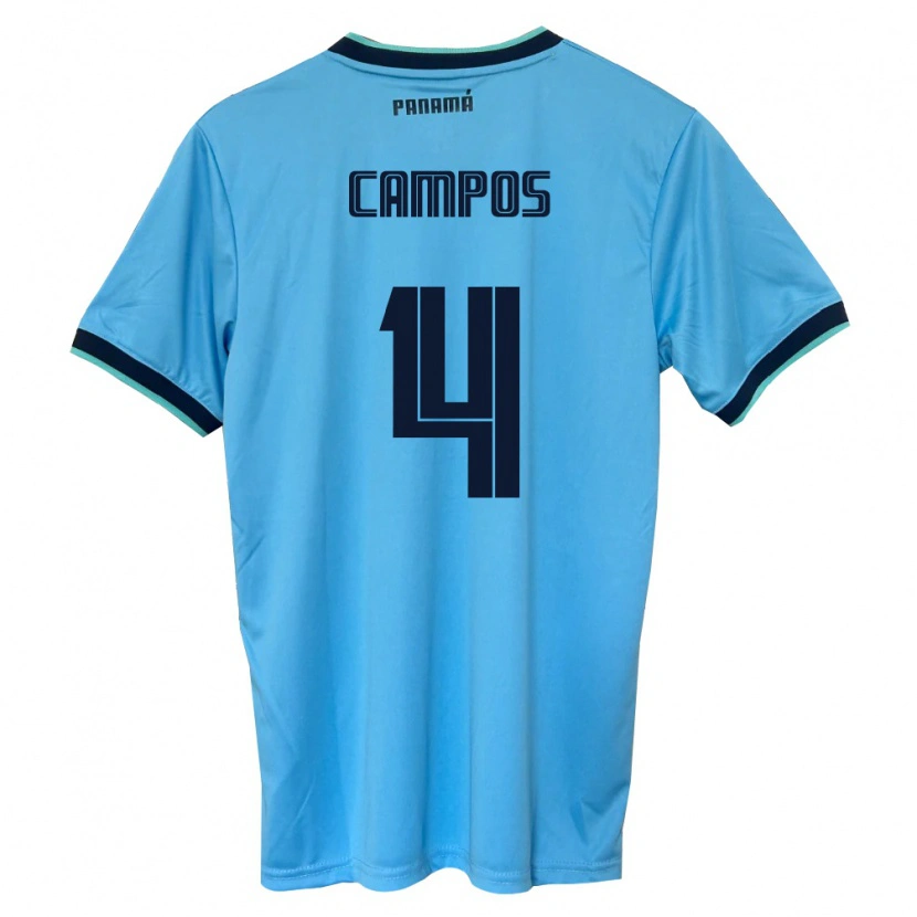 Danxen Kvinnor Panama Oliver Campos #4 Himmelblå Svart Bortatröja Matchtröjor 26-28 Tröjor T-Tröja