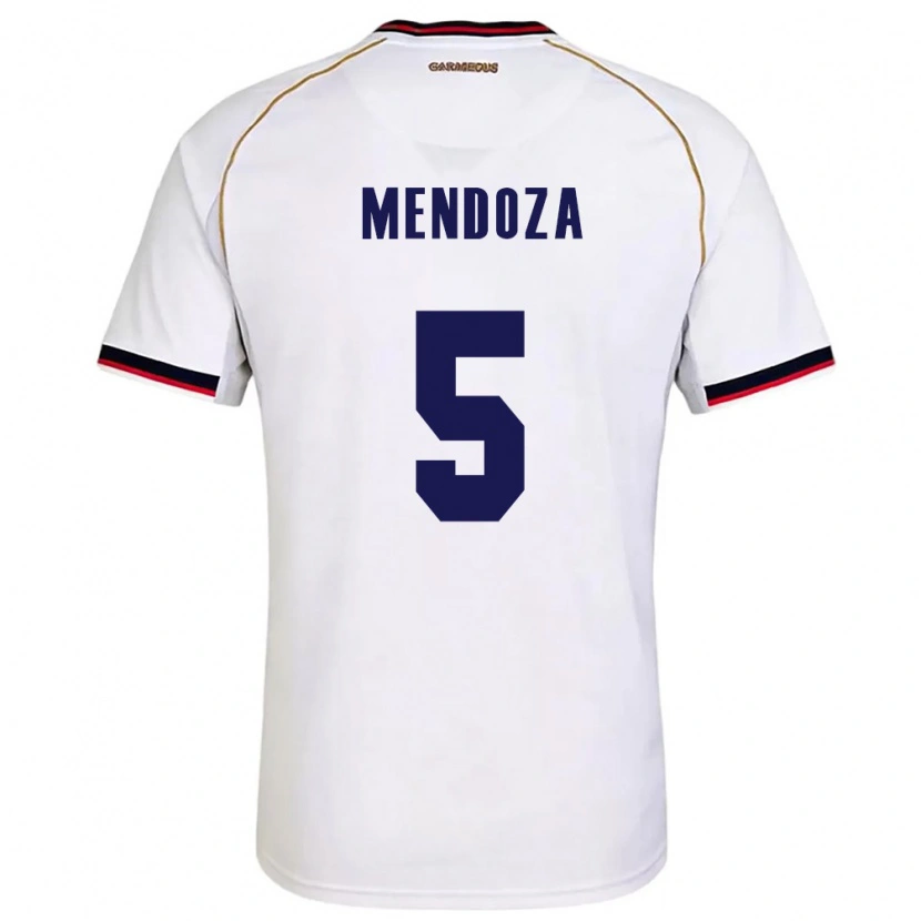 Danxen Kvinnor Panama Gabriel Mendoza #5 Vit Röd Bortatröja Matchtröjor 26-28 Tröjor T-Tröja