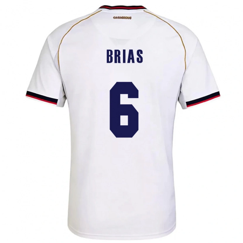 Danxen Kvinnor Panama Héctor Brias #6 Vit Röd Bortatröja Matchtröjor 26-28 Tröjor T-Tröja