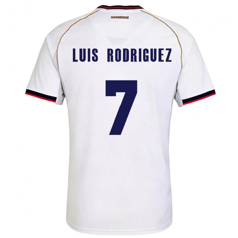 Danxen Kvinnor Panama José Luis Rodríguez #7 Vit Röd Bortatröja Matchtröjor 26-28 Tröjor T-Tröja