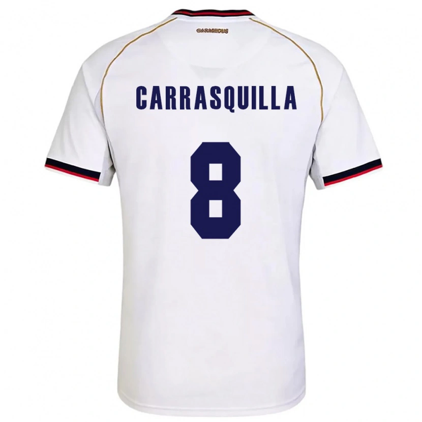 Danxen Kvinnor Panama Adalberto Carrasquilla #8 Vit Röd Bortatröja Matchtröjor 26-28 Tröjor T-Tröja