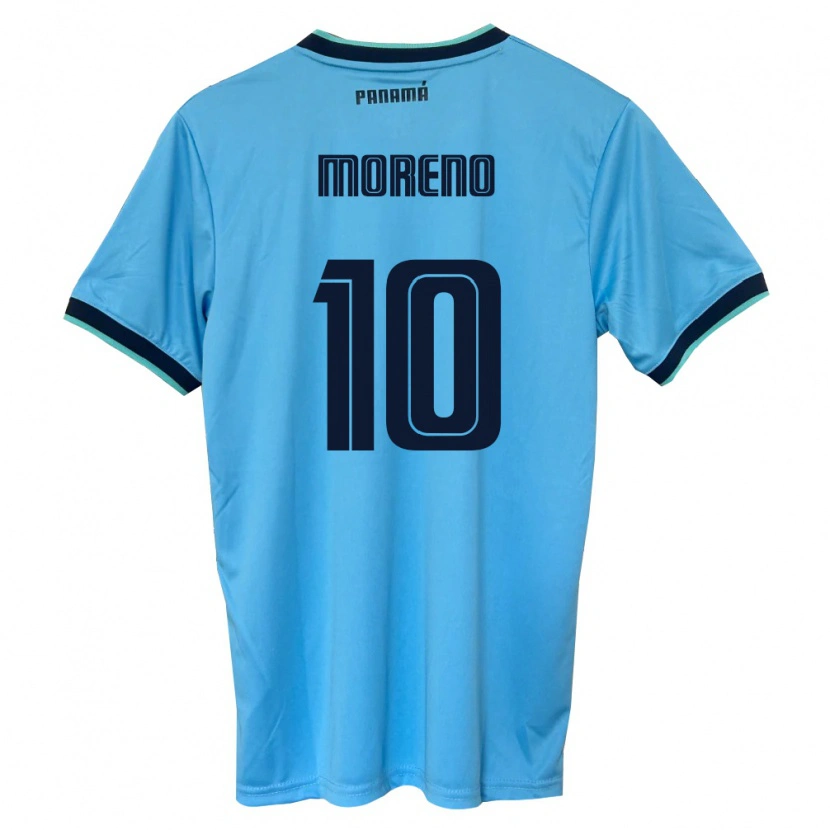 Danxen Kvinnor Panama Éric Moreno #10 Himmelblå Svart Bortatröja Matchtröjor 26-28 Tröjor T-Tröja