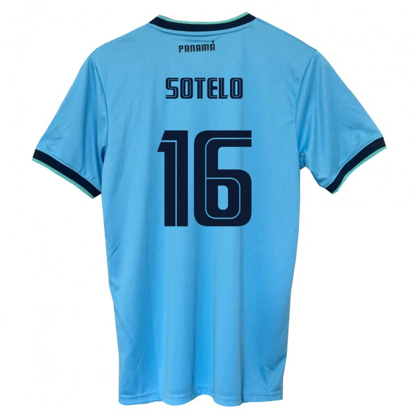 Danxen Kvinnor Panama Sebastián Sotelo #16 Himmelblå Svart Bortatröja Matchtröjor 26-28 Tröjor T-Tröja