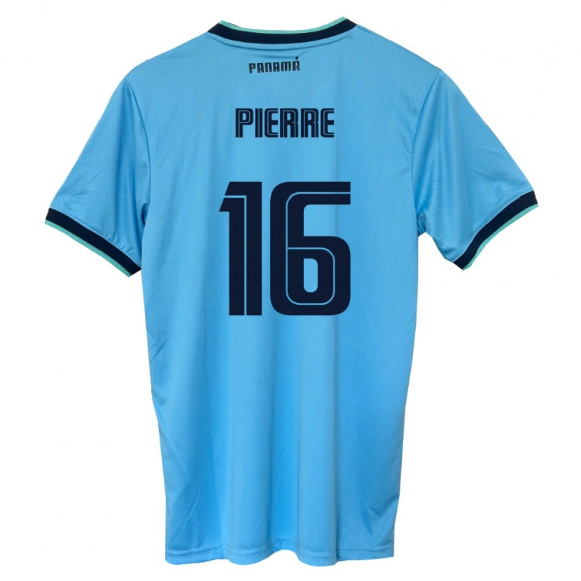 Danxen Kvinnor Panama Jael Pierre #16 Himmelblå Svart Bortatröja Matchtröjor 26-28 Tröjor T-Tröja