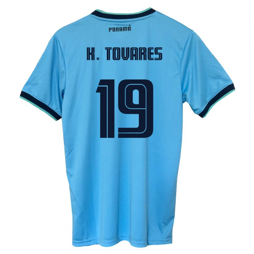 Danxen Kvinnor Panama Kahir Tovares #19 Himmelblå Svart Bortatröja Matchtröjor 26-28 Tröjor T-Tröja