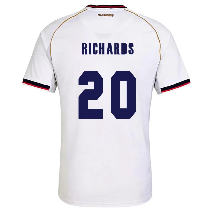 Danxen Kvinnor Panama Moisés Richards #20 Vit Röd Bortatröja Matchtröjor 26-28 Tröjor T-Tröja