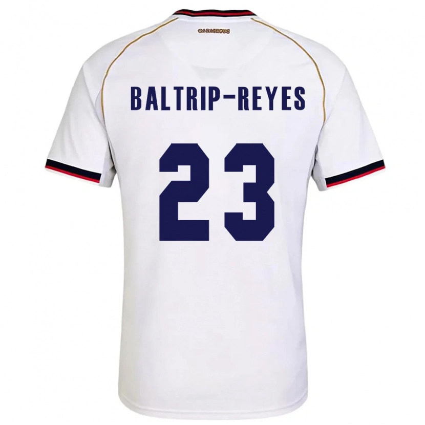 Danxen Kvinnor Panama Carina Baltrip-Reyes #23 Vit Röd Bortatröja Matchtröjor 26-28 Tröjor T-Tröja