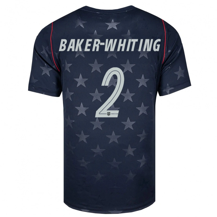 Danxen Kvinnor Usa Reed Baker-Whiting #2 Svart Vit Röd Bortatröja Matchtröjor 26-28 Tröjor T-Tröja