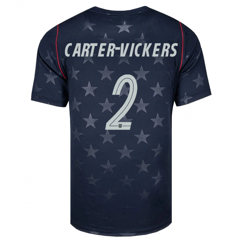 Danxen Kvinnor Usa Cameron Carter-Vickers #2 Svart Vit Röd Bortatröja Matchtröjor 26-28 Tröjor T-Tröja