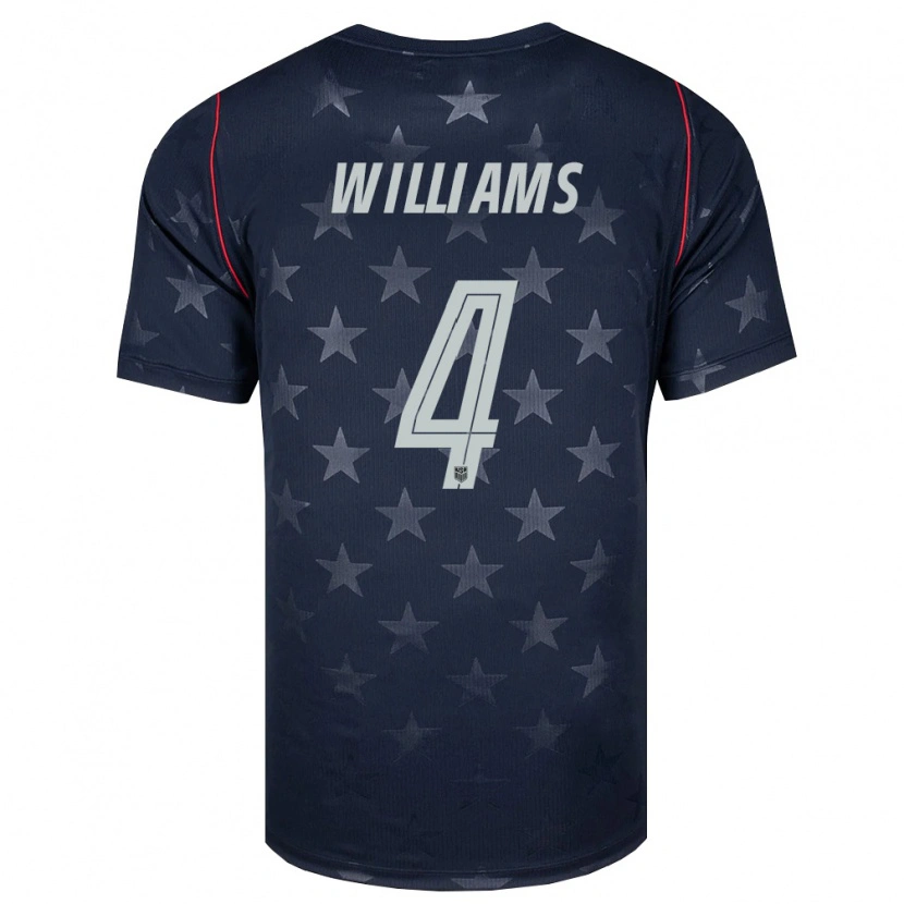 Danxen Kvinnor Usa Thomas Williams #4 Svart Vit Röd Bortatröja Matchtröjor 26-28 Tröjor T-Tröja
