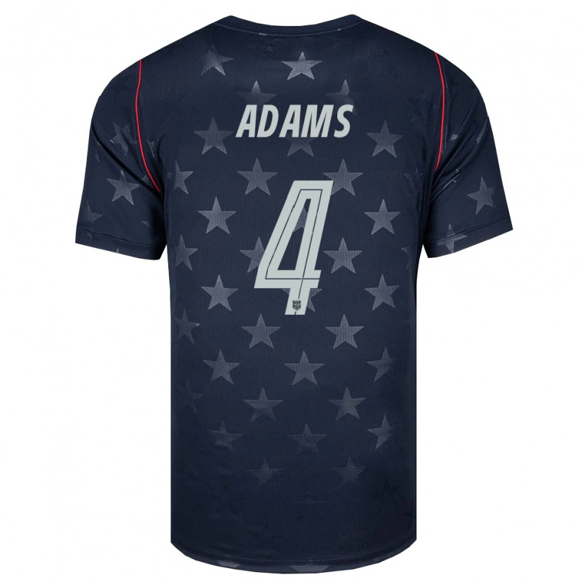 Danxen Kvinnor Usa Tyler Adams #4 Svart Vit Röd Bortatröja Matchtröjor 26-28 Tröjor T-Tröja