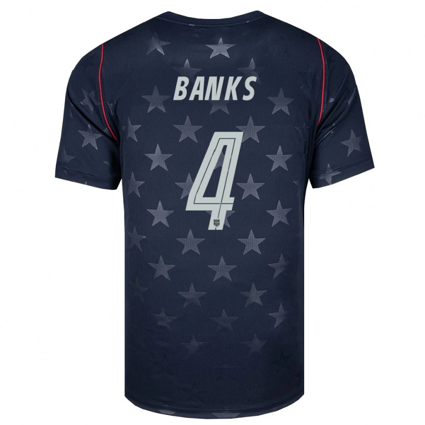 Danxen Kvinnor Usa Noahkai Banks #4 Svart Vit Röd Bortatröja Matchtröjor 26-28 Tröjor T-Tröja