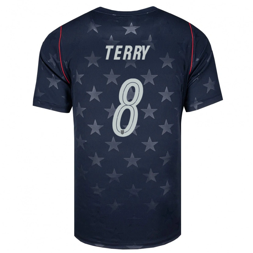 Danxen Kvinnor Usa Jude Terry #8 Svart Vit Röd Bortatröja Matchtröjor 26-28 Tröjor T-Tröja