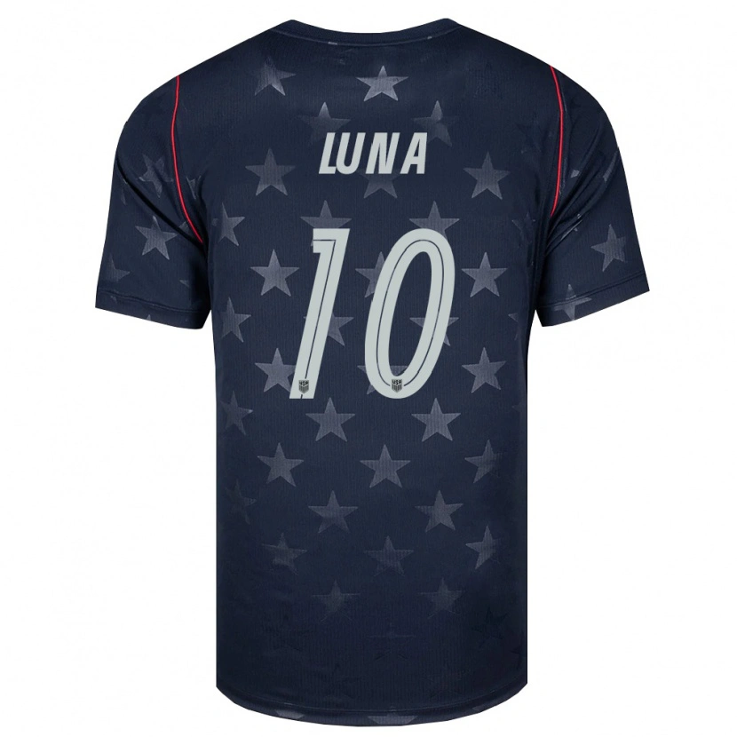 Danxen Kvinnor Usa Diego Luna #10 Svart Vit Röd Bortatröja Matchtröjor 26-28 Tröjor T-Tröja