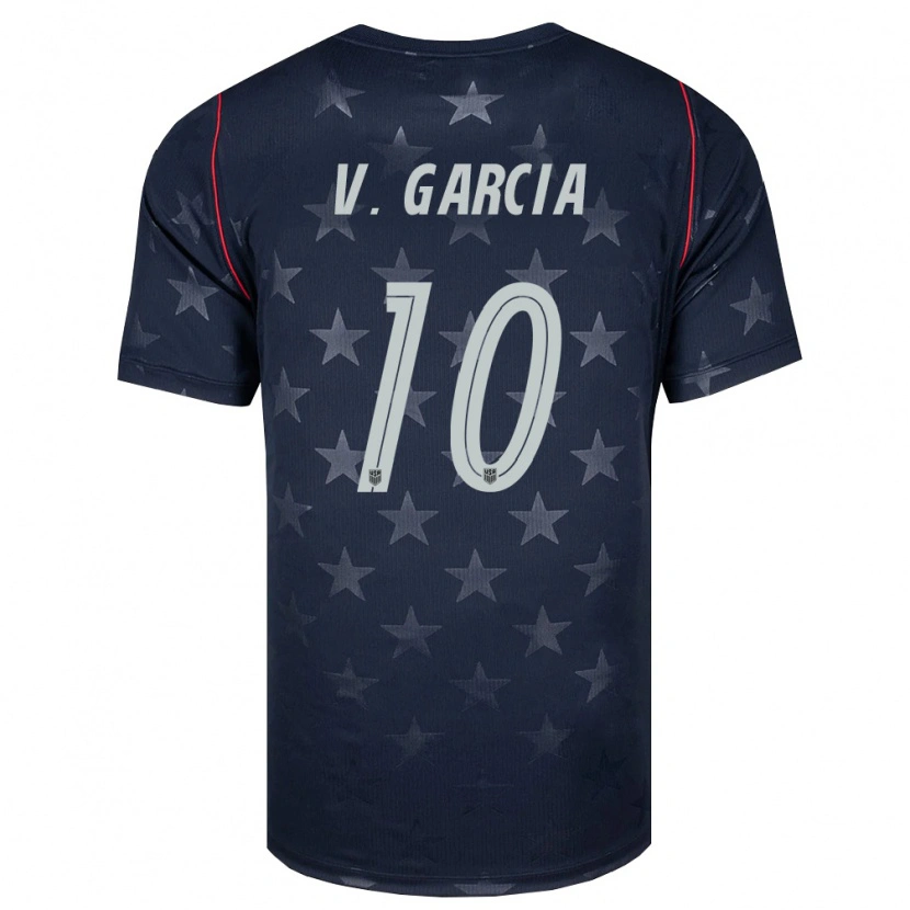 Danxen Kvinnor Usa Vinny Garcia #10 Svart Vit Röd Bortatröja Matchtröjor 26-28 Tröjor T-Tröja