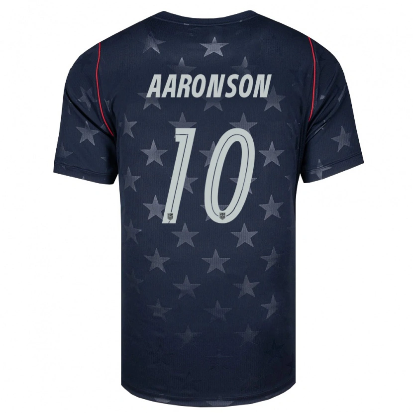Danxen Kvinnor Usa Paxten Aaronson #10 Svart Vit Röd Bortatröja Matchtröjor 26-28 Tröjor T-Tröja
