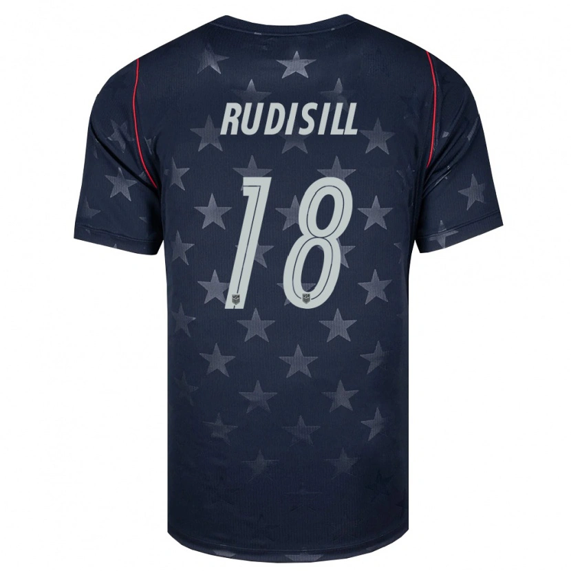 Danxen Kvinnor Usa Paulo Rudisill #18 Svart Vit Röd Bortatröja Matchtröjor 26-28 Tröjor T-Tröja