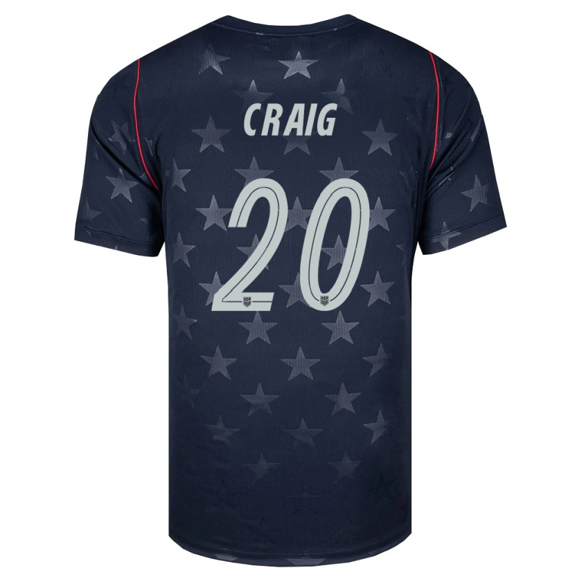 Danxen Kvinnor Usa Brandan Craig #20 Svart Vit Röd Bortatröja Matchtröjor 26-28 Tröjor T-Tröja