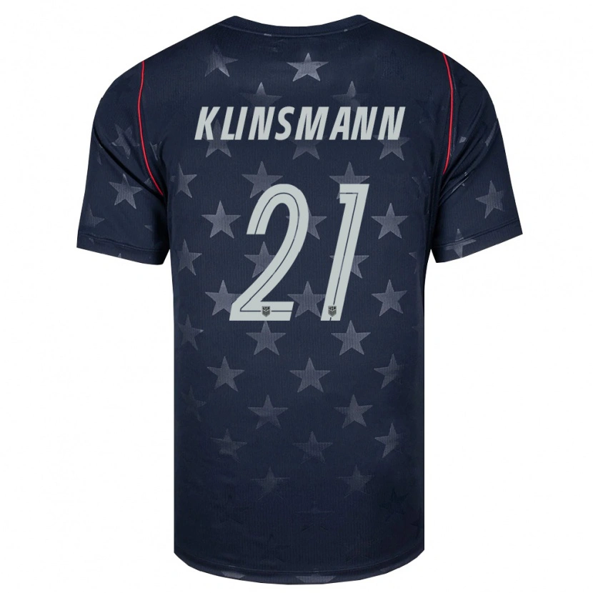 Danxen Kvinnor Usa Jonathan Klinsmann #21 Svart Vit Röd Bortatröja Matchtröjor 26-28 Tröjor T-Tröja