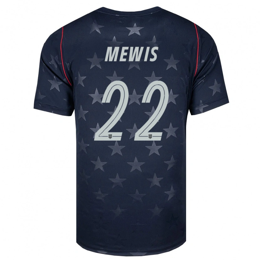 Danxen Kvinnor Usa Kristie Mewis #22 Svart Vit Röd Bortatröja Matchtröjor 26-28 Tröjor T-Tröja