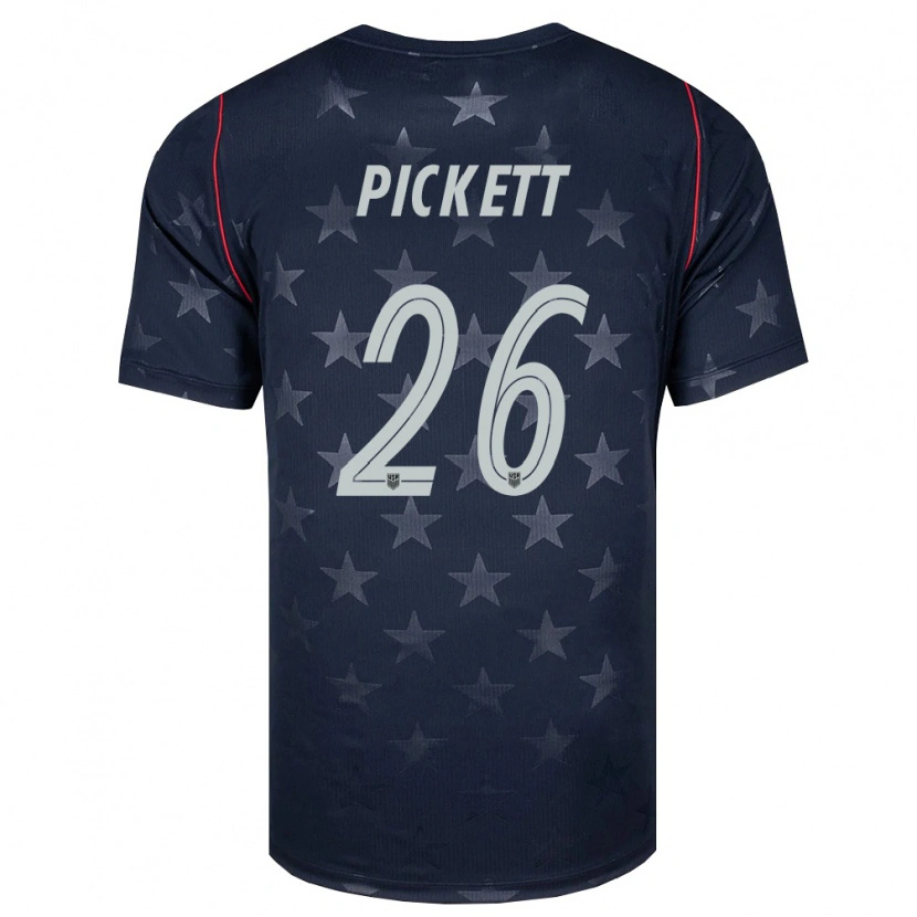 Danxen Kvinnor Usa Carson Pickett #26 Svart Vit Röd Bortatröja Matchtröjor 26-28 Tröjor T-Tröja