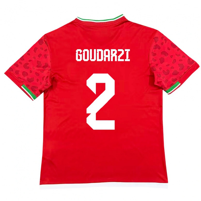 Danxen Kvinnor Iran Bahram Goudarzi #2 Röd Vit Bortatröja Matchtröjor 26-28 Tröjor T-Tröja