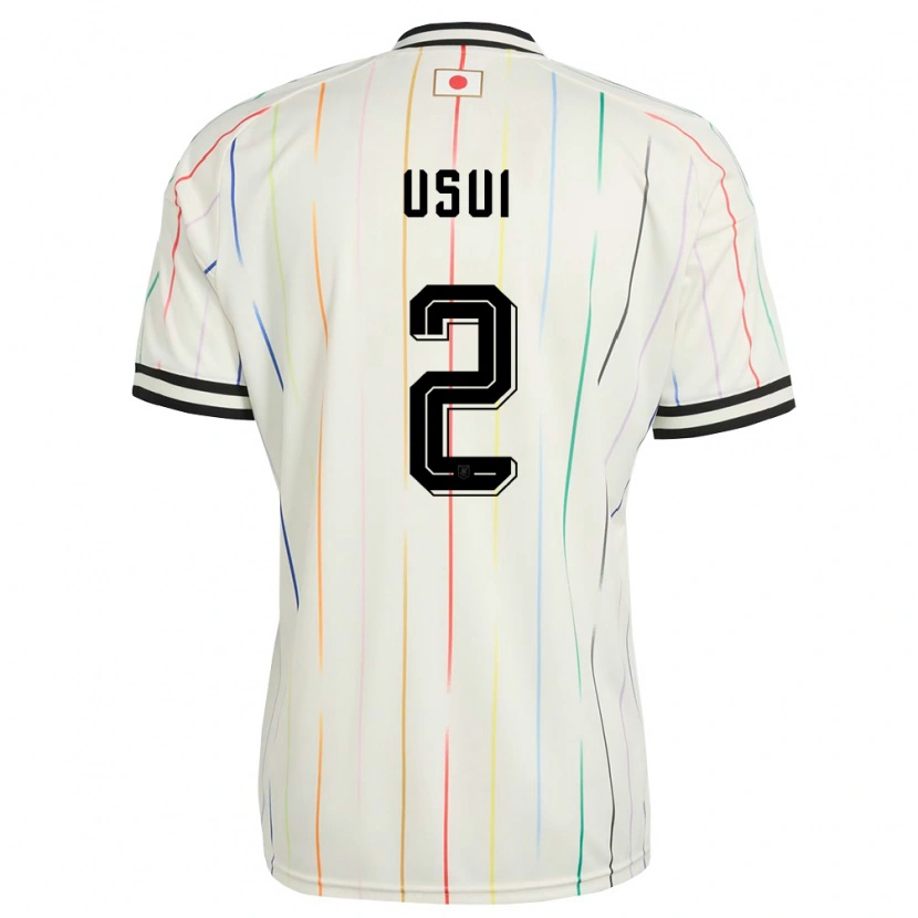Danxen Kvinnor Japan Tsubasa Usui #2 Vit Svart Bortatröja Matchtröjor 26-28 Tröjor T-Tröja
