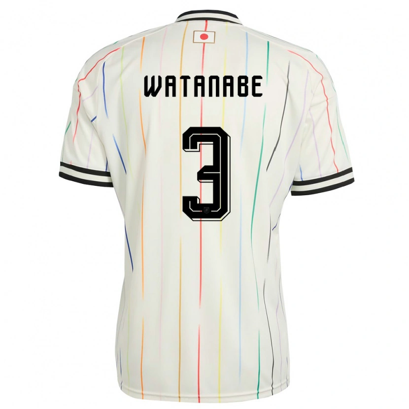 Danxen Kvinnor Japan Naohiro Watanabe #3 Vit Svart Bortatröja Matchtröjor 26-28 Tröjor T-Tröja