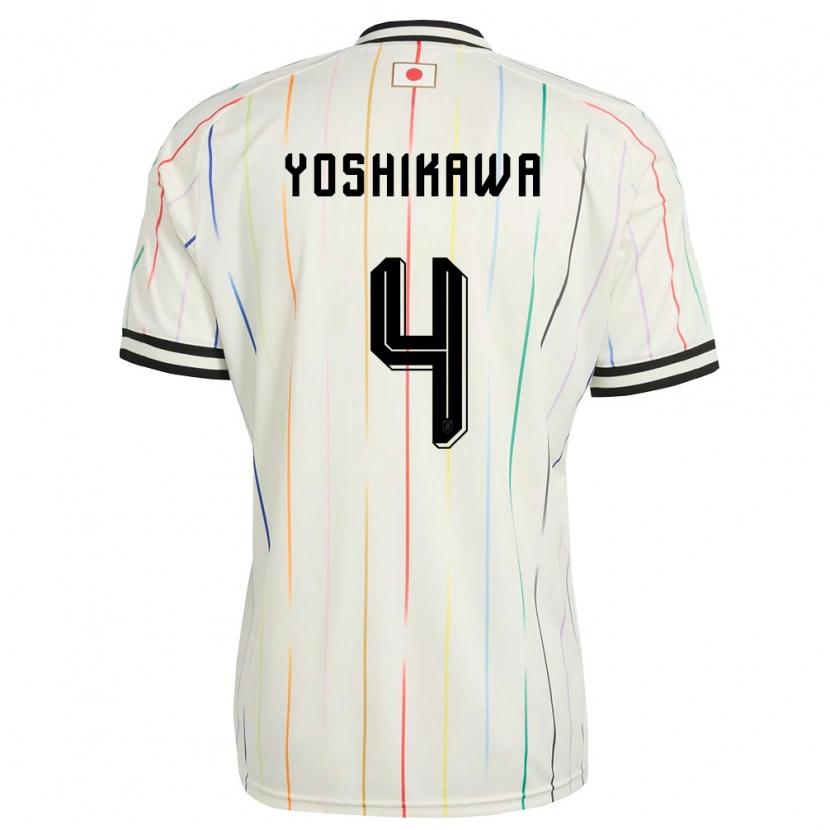 Danxen Kvinnor Japan Haruto Yoshikawa #4 Vit Svart Bortatröja Matchtröjor 26-28 Tröjor T-Tröja