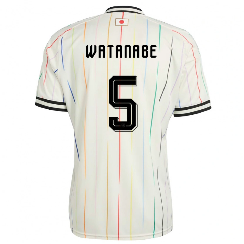 Danxen Kvinnor Japan Tsuyoshi Watanabe #5 Vit Svart Bortatröja Matchtröjor 26-28 Tröjor T-Tröja