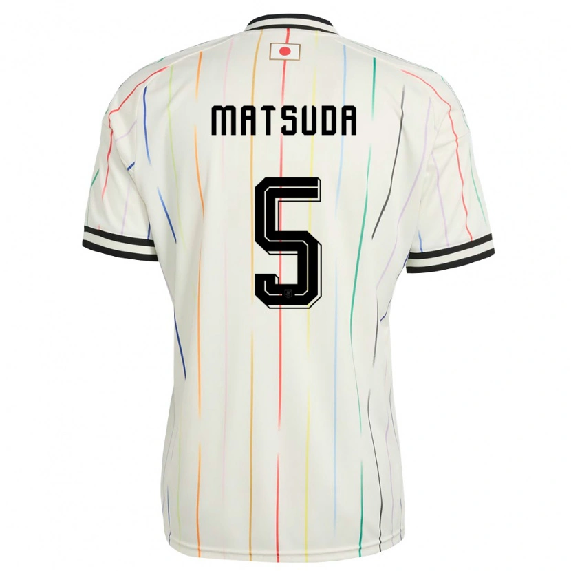 Danxen Kvinnor Japan Hayate Matsuda #5 Vit Svart Bortatröja Matchtröjor 26-28 Tröjor T-Tröja