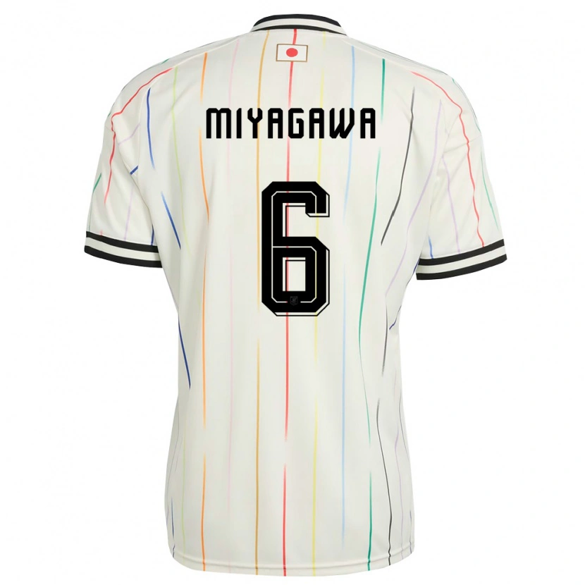 Danxen Kvinnor Japan Asato Miyagawa #6 Vit Svart Bortatröja Matchtröjor 26-28 Tröjor T-Tröja