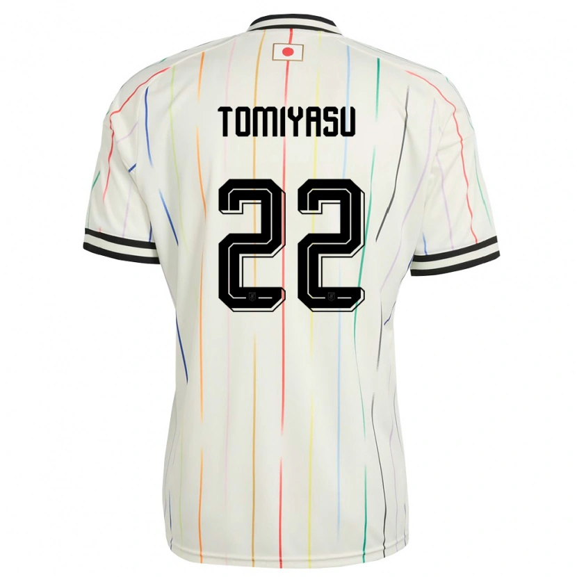 Danxen Kvinnor Japan Takehiro Tomiyasu #22 Vit Svart Bortatröja Matchtröjor 26-28 Tröjor T-Tröja