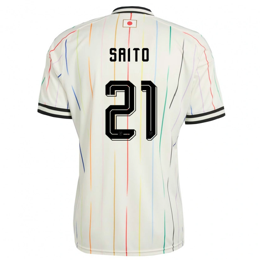 Danxen Kvinnor Japan Hideki Saito #21 Vit Svart Bortatröja Matchtröjor 26-28 Tröjor T-Tröja